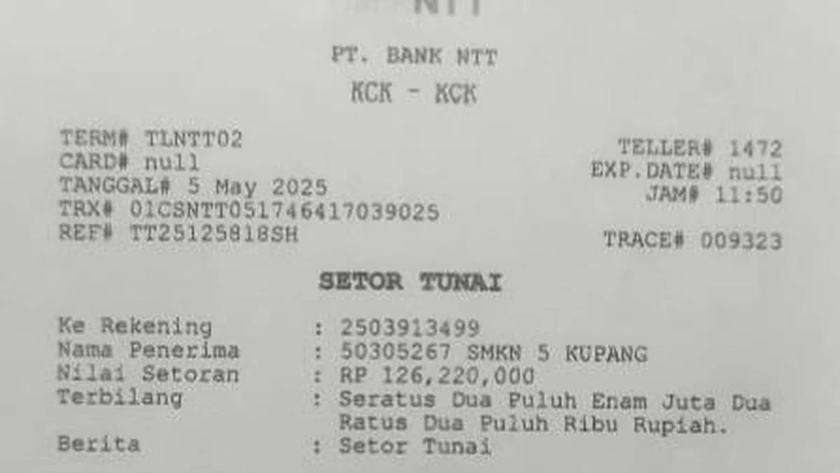 Rp126 Juta Disebut Hilang, Aliran Dana BOS SMKN 5 Kupang Ditudukan ke Safirah Abineno Tak Berdasar
