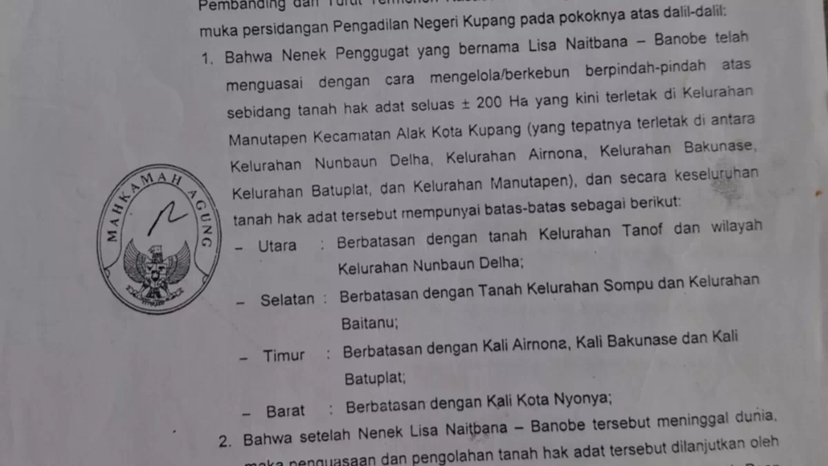 Ahli Waris Peter Banobe Hutan Kali Kupang Berdiri di Atas Tanah Ulayat,Kritik Pemkot,Pertanyakan Aliansi dan Terbitkan 12 SHM