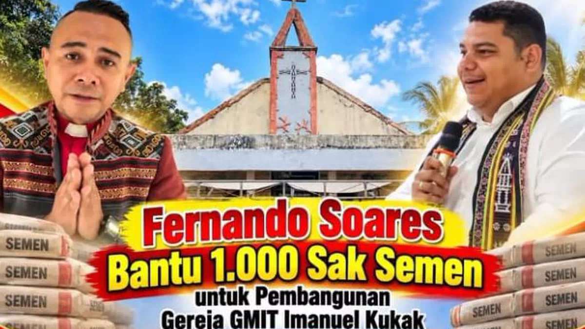 Wakil Ketua DPRD NTT Fernando Soares Bantu 1.000 Sak Semen untuk Gereja GMIT Imanuel Kukak