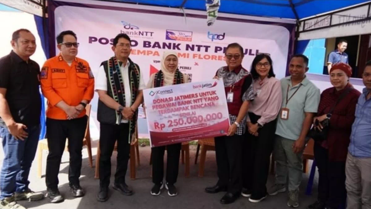 Bank Jatim Salurkan Donasi Rp250 Juta untuk Pegawai Bank NTT Terdampak Gempa Flores