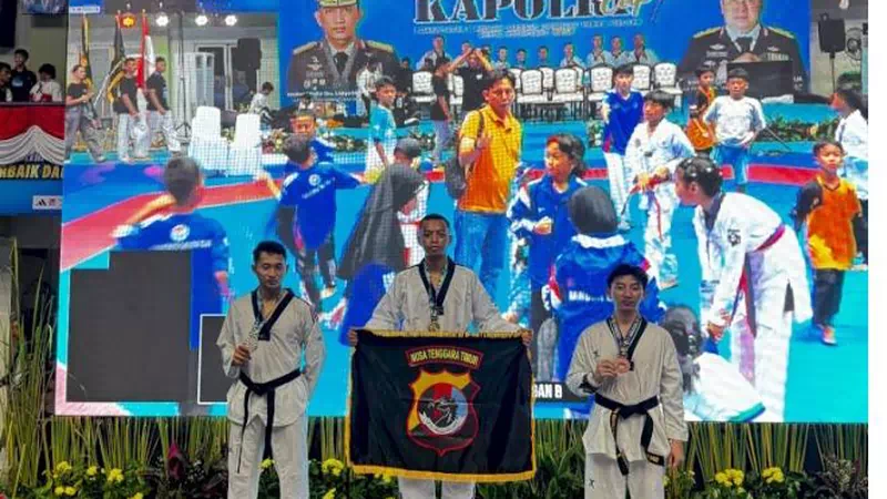 Harumkan Nama Polda NTT, Tim Taekwondo Raih Dua Emas dan Satu Perunggu di Kejurnas Kapolri Cup VII