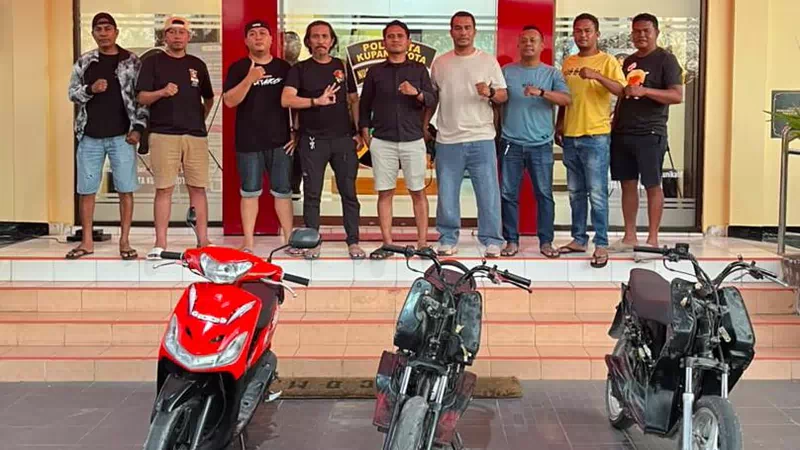 Jatanras Polresta Kupang Kota Bekuk Lima Remaja Diduga Komplotan Curanmor, Tiga Motor Diamankan