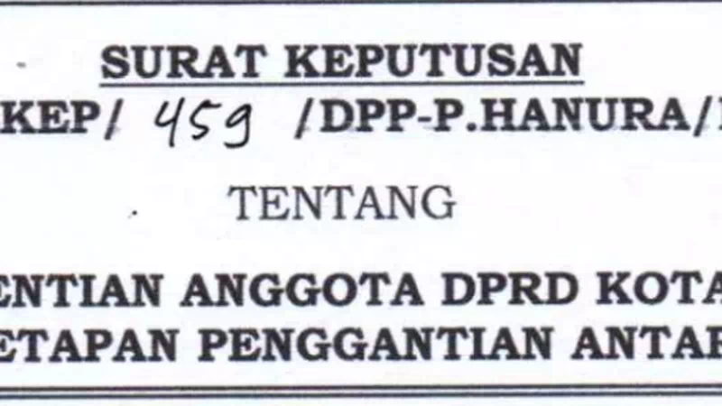 DPP Hanura Pecat Mokris Lay, Diana Oktaviana Bire Ditetapkan sebagai PAW Anggota DPRD Kota Kupang