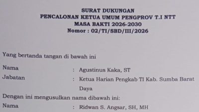 Dukungan Bergeser,Pengkab TI Sumba Barat Daya Resmi Usung Ridwan Angsar Pimpin Taekwondo NTT