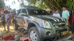Mobil Dinas Polisi Tabrak Bengkel di Waingapu, 6 Korban,Kapolsek Tanggung Semua Pengobatan