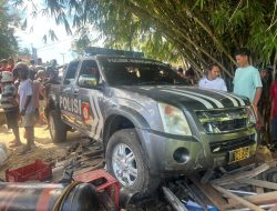 Mobil Dinas Polisi Tabrak Bengkel di Waingapu, 6 Korban,Kapolsek Tanggung Semua Pengobatan