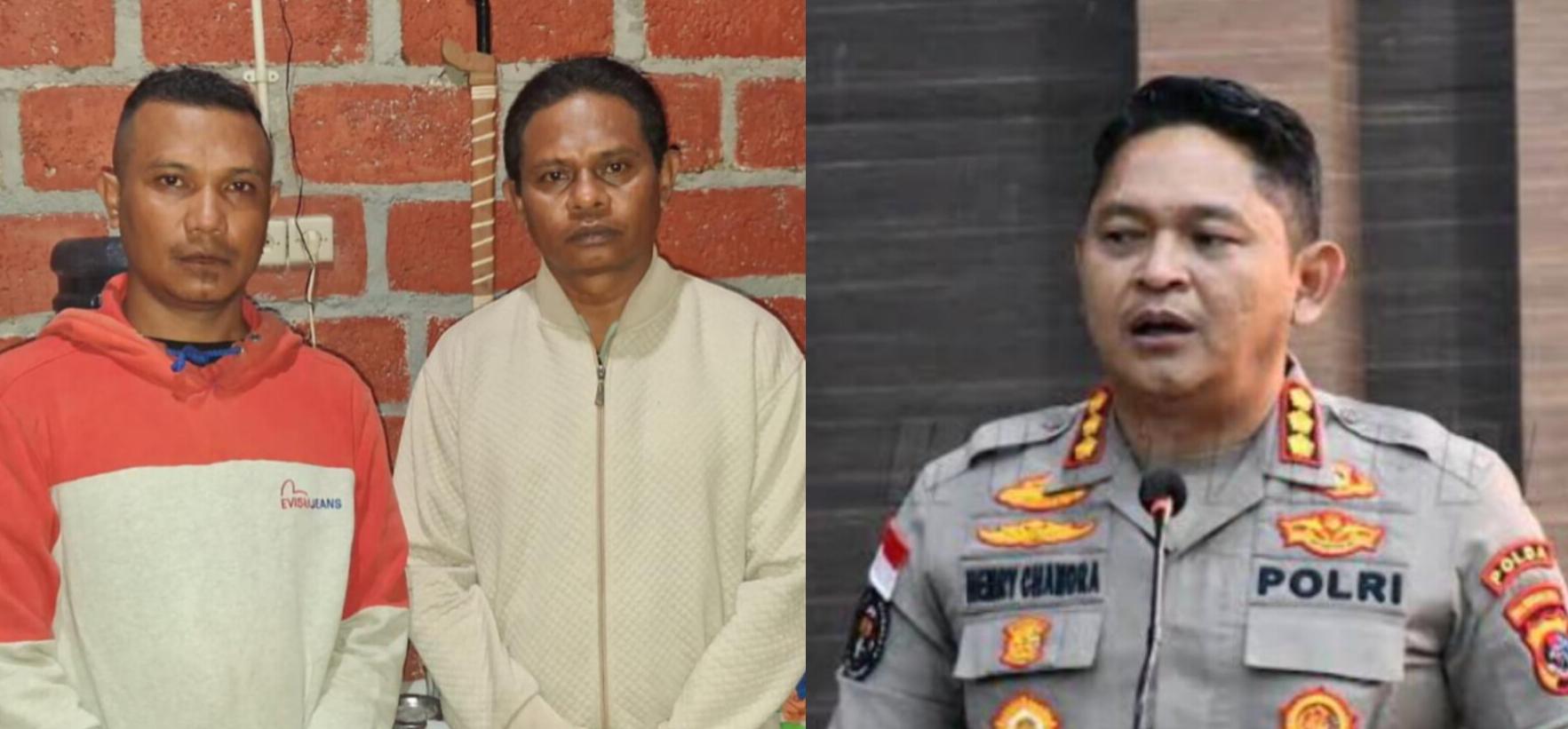 Gama Ferroh didampingi Kuasa hukumnya Leo Lata Open, SH dan Kabid Humas Polda NTT, Kombes Pol. Henry Novika Chandra,